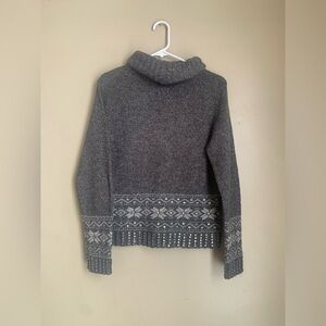 Vtg SAKS FIFTH AVENUE FOLIO Wool Blend Metallic Bead Sequence Turtleneck Sweater